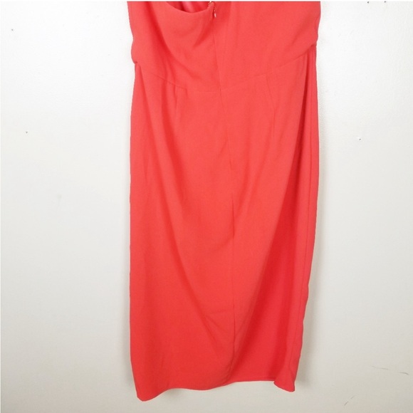 LOVERS + FRIENDS Lazo Blood Orange Midi Dress Leg Slit Asymmetrical Strap US L - Picture 8 of 11